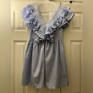 Entro Light Blue Ruffled Dress Size Small EUC